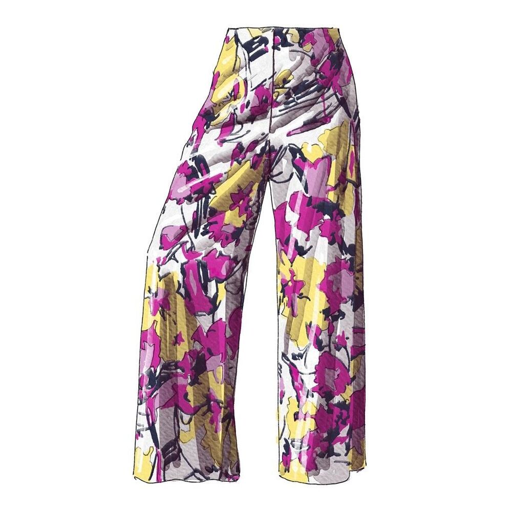 The J. Peterman Company Pants Wide‎ Leg Sz 12 Palazzo Floral Chic Multicolor